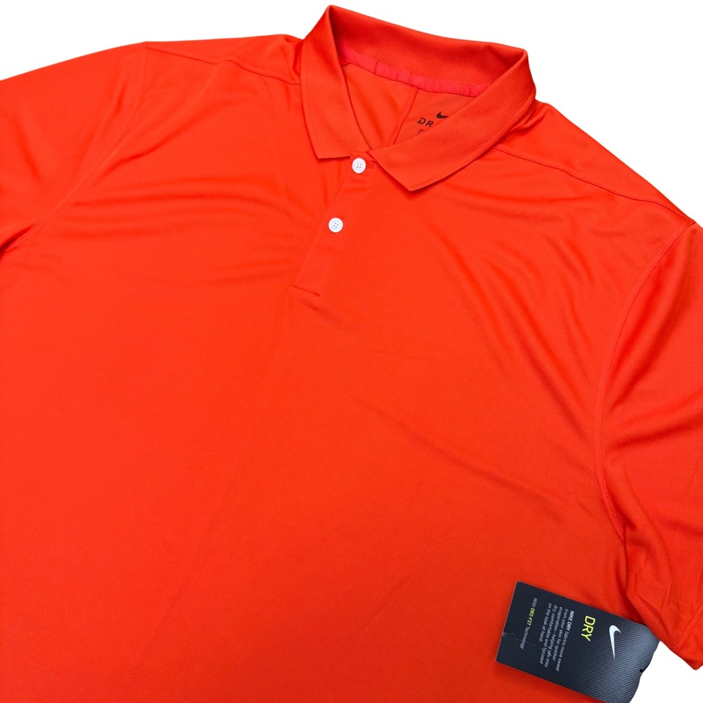 Nike Golf Polo Mens XL Orange Dri-FIT Short Sleeve Standard Fit Shirt BV0356-891